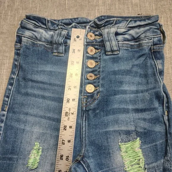 KanCan Maurices Jeans Girls Size 23x29 Flare High Rise Button Fly Ripped Stretch - Picture 6 of 13